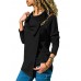 Women Casual Turn-Down Collar Leather Buckle Irregular Hem T-shirts