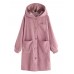 Women Casual Long Sleeve Hooded Trench Corduroy Long Coats