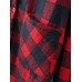 Women Casual Button Hooded Plaid Coats with Pocket