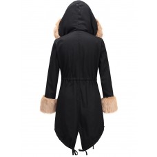 Women Casual Thicken Fleece Hooded Cardigan Coats