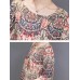 Women Elegant Floral Print Crew Neck Loose Dress